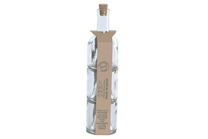 DKD Home Decor Set de 3 Aceiteras y Vinagreras de Vidrio Reciclado