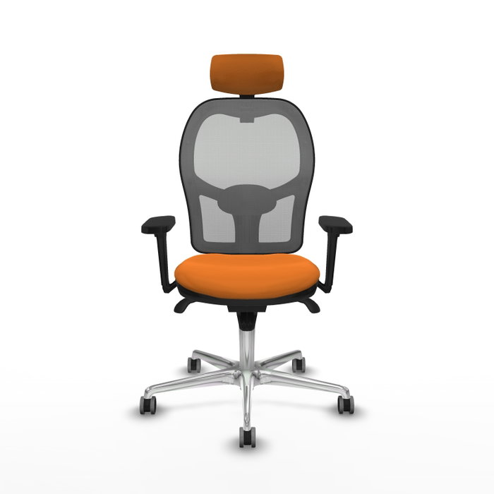 PIQUERAS Y CRESPO Silla de oficina Jorquera con Mecanismo Sincro, Similpiel Naranja y Malla Gris PIQUERAS Y CRESPO Silla de oficina Jorquera con Mecanismo Sincro, Similpiel Naranja y Malla Gris
