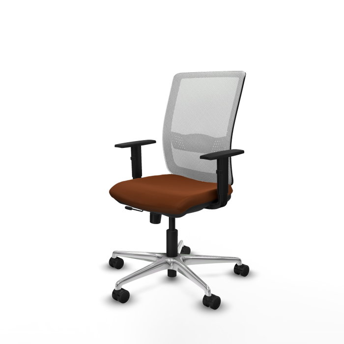 PIQUERAS Y CRESPO Silla de oficina Haches con mecanismo Sincro/Traslack, Marrón y Blanco PIQUERAS Y CRESPO Silla de oficina Haches con mecanismo Sincro/Traslack, Marrón y Blanco