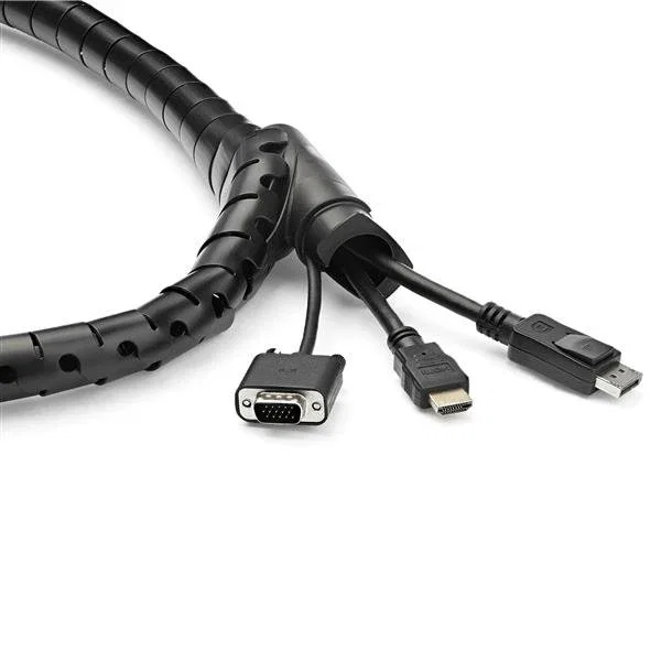 StarTech.com Manga en Espiral para Gestión de Cables 1,5 m, 45 mm, Negro
