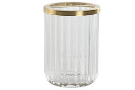 DKD Home Decor Vaso Cristal Transparente Dorado 7.5 x 10 x 7.5 cm (6 Unidades)