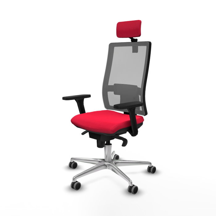 PIQUERAS Y CRESPO Silla de oficina Horna con Mecanismo Sincro, Tela Roja y Malla Gris PIQUERAS Y CRESPO Silla de oficina Horna con Mecanismo Sincro, Tela Roja y Malla Gris