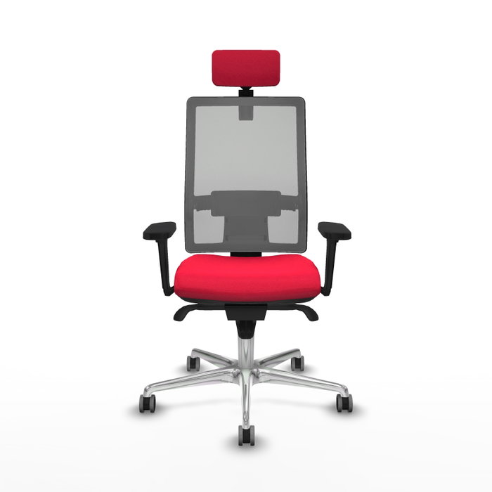 PIQUERAS Y CRESPO Silla de oficina Horna con Mecanismo Sincro, Tela Roja y Malla Gris PIQUERAS Y CRESPO Silla de oficina Horna con Mecanismo Sincro, Tela Roja y Malla Gris