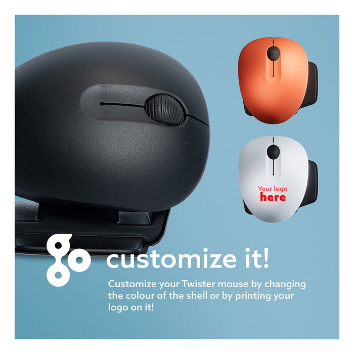 R-Go Twister Ratón Ergonómico Vertical Ambidiestro Inalámbrico Bluetooth y USB Óptico 2400 DPI Negro