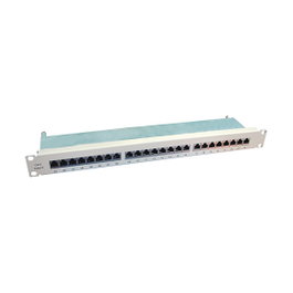 VALUE Panel de parches Kat.6 Class E 24 puertos blindado gris 19'' 48,26cm