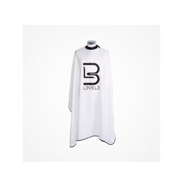 L3Vel3 Capa Profesional Blanca con Cuello de Silicona y Cierre con Broche