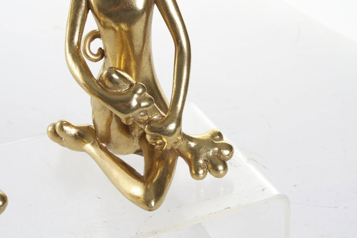 DKD Home Decor Figura Gato Yoga Resina Dorado 12 x 24 x 15 cm (6 Unidades)