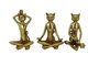 DKD Home Decor Figura Resina Gato Yoga Dorado Surtido 6 Piezas