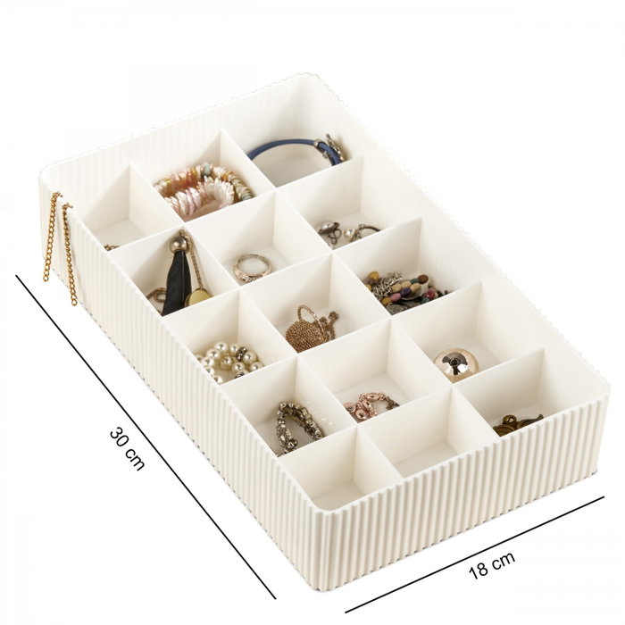 Aberto Design ORG-2022 Joyero de Polipropileno Crudo 30 x 18 x 6.5 cm Elegante y Funcional para Mujer Aberto Design ORG-2022 Joyero de Polipropileno Crudo 30 x 18 x 6.5 cm Elegante y Funcional para Mujer