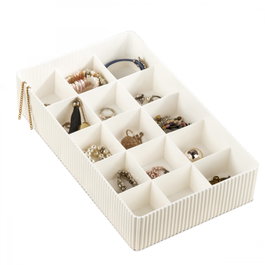 Aberto Design ORG-2022 Joyero de Polipropileno Crudo 30 x 18 x 6.5 cm Elegante y Funcional para Mujer