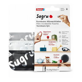 Tesa Sugru Masa Moldeable Versátil Pack de 3 (Negro/Blanco/Verde)