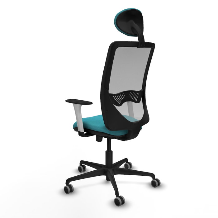 PIQUERAS Y CRESPO Silla de oficina Zulema con mecanismo Sincro/Traslack, Turquesa y Gris