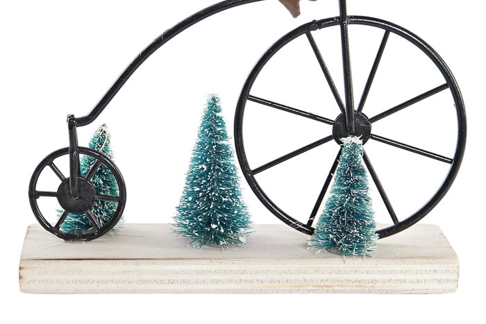 DKD Home Decor Figura Navidad Tradicional Rojo Rosa Metal Mdf Bici 4 x 16 x 13 cm (6 Unidades)