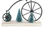 DKD Home Decor Figura Navidad Tradicional Rojo Rosa Metal Mdf Bici 4 x 16 x 13 cm (6 Unidades)