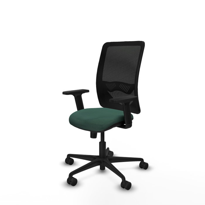 PIQUERAS Y CRESPO Silla de oficina Zulema con mecanismo sincro, Verde botella y Negro
