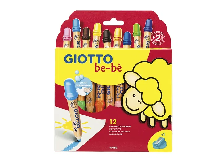 Giotto Lápices de Colores Super Bebé Caja de 12 Lápices Colores Surtidos con Sacapuntas Giotto Lápices de Colores Super Bebé Caja de 12 Lápices Colores Surtidos con Sacapuntas