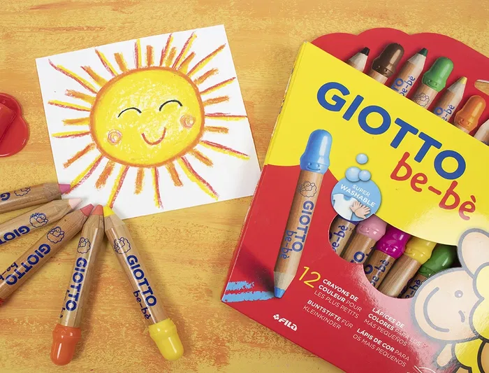 Giotto Lápices de Colores Super Bebé Caja de 12 Lápices Colores Surtidos con Sacapuntas Giotto Lápices de Colores Super Bebé Caja de 12 Lápices Colores Surtidos con Sacapuntas