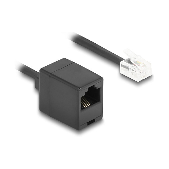 DeLOCK 88721 Cable Telefónico Spiral RJ11 Macho a RJ45 Hembra 2 m Negro DeLOCK 88721 Cable Telefónico Spiral RJ11 Macho a RJ45 Hembra 2 m Negro