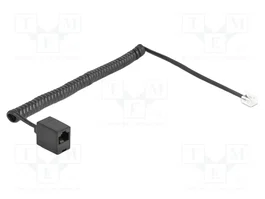 DeLOCK 88721 Cable telefónico en espiral RJ11 a RJ45, 2 m, Negro