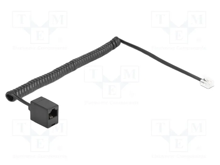 DeLOCK 88721 Cable telefónico en espiral RJ11 a RJ45, 2 m, Negro DeLOCK 88721 Cable telefónico en espiral RJ11 a RJ45, 2 m, Negro