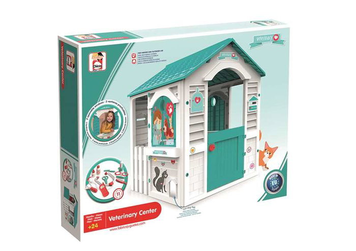 Chicos Casa Centro Veterinario con hueco para mascotas 84x103x104 cm