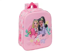 Safta Mochila Guardería Barbie 3D, Modelo Infantil, Dimensiones 27x22x10 cm (270x220x100 mm)