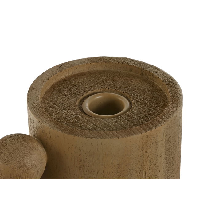 DKD Home Decor Candelabro de Resina KIYO Símil Madera Marrón