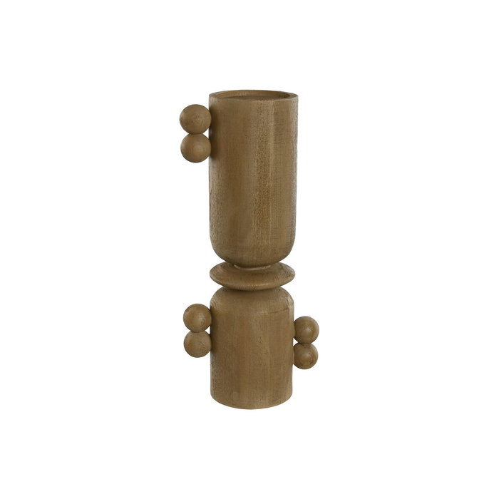 DKD Home Decor Candelabro de Resina KIYO Símil Madera Marrón