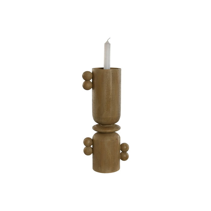 DKD Home Decor Candelabro de Resina KIYO Símil Madera Marrón