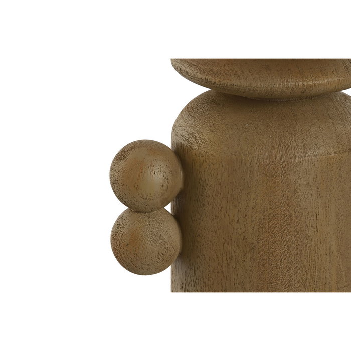 DKD Home Decor Candelabro de Resina KIYO Símil Madera Marrón