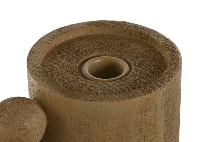 DKD Home Decor Candelabro de Resina KIYO Símil Madera Marrón