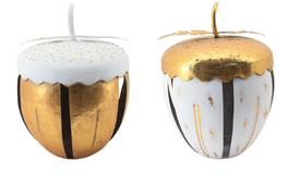 DKD Home Decor Decoración de Metal Bellota, Pack de 2 Surtido