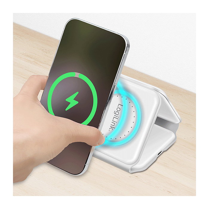 LogiLink Cargador inalámbrico magnético 3 en 1 para dispositivos Apple