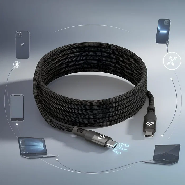 Energy Sistem Magnet Roll Cable USB-C 2.0 1,5 m 60W Negro Energy Sistem Magnet Roll Cable USB-C 2.0 1,5 m 60W Negro
