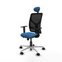 PIQUERAS Y CRESPO Silla de oficina Motilla con mecanismo Sincro/Traslack, Azul claro y Negro