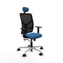 PIQUERAS Y CRESPO Silla de oficina Motilla con mecanismo Sincro/Traslack, Azul claro y Negro