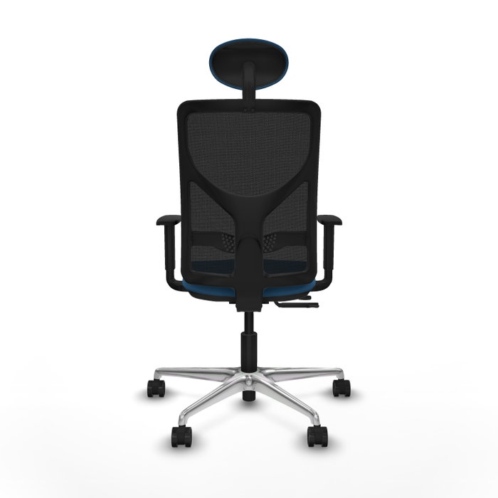 PIQUERAS Y CRESPO Silla de oficina Motilla con mecanismo Sincro/Traslack, Azul claro y Negro