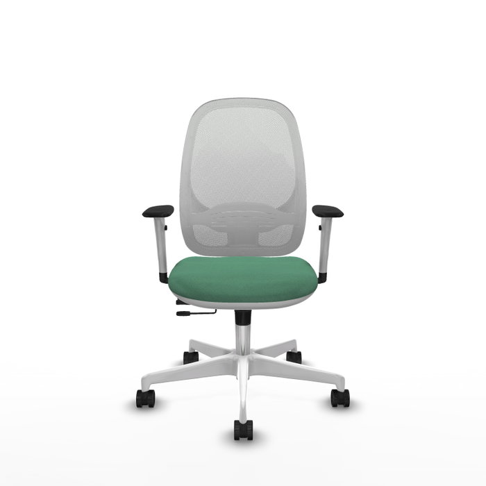 PIQUERAS Y CRESPO Silla de oficina Cilanco con mecanismo Sincro/Traslack Verde esmeralda y Blanco PIQUERAS Y CRESPO Silla de oficina Cilanco con mecanismo Sincro/Traslack Verde esmeralda y Blanco