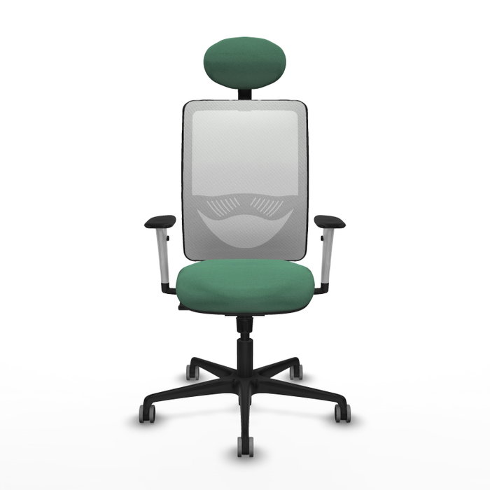 PIQUERAS Y CRESPO Silla de oficina Zulema con mecanismo Sincro, verde esmeralda y blanco PIQUERAS Y CRESPO Silla de oficina Zulema con mecanismo Sincro, verde esmeralda y blanco