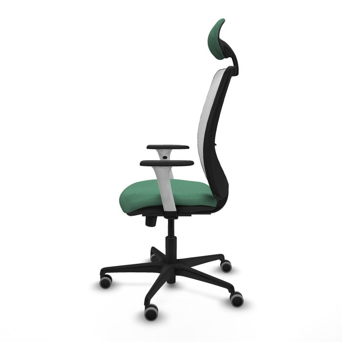 PIQUERAS Y CRESPO Silla de oficina Zulema con mecanismo Sincro, verde esmeralda y blanco PIQUERAS Y CRESPO Silla de oficina Zulema con mecanismo Sincro, verde esmeralda y blanco