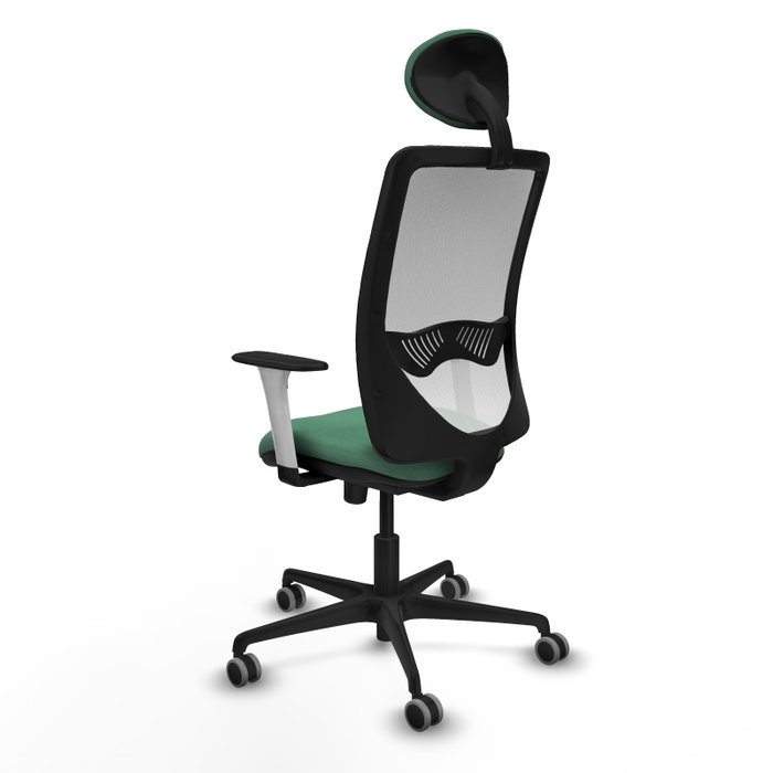PIQUERAS Y CRESPO Silla de oficina Zulema con mecanismo Sincro, verde esmeralda y blanco PIQUERAS Y CRESPO Silla de oficina Zulema con mecanismo Sincro, verde esmeralda y blanco