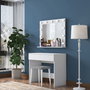 Hanah Home BJ121 - 2934 Mesa de Maquillaje Tocador Blanco Aglomerado Melamina 90cm