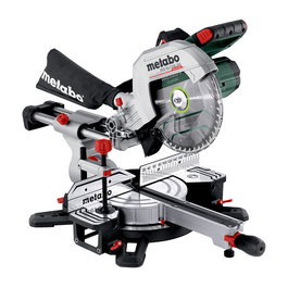 Metabo KGS 18 LTX BL 254 Sierra de inglete con carriles deslizantes, bisel unico, 4000 RPM, corte 215 x 47 mm, 18V con 2 baterias de 5.2Ah 10.4Ah total