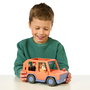 Moose 4x4 Familia Bluey 17661 Todoterreno con Figura Articulada de Chilli para Viajes por Carretera, Incluye 4 Figuras Bluey, +3 Años