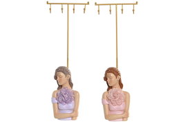 DKD Home Decor Joyero Shabby Lila Rosa 33 x 12.5 x 6 cm (2 Unidades)