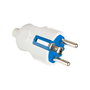 Solera 1428 Clavija 2P+T 16A 250V Blanco Retractilado con Doble Sistema de Tierra