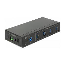 DeLOCK 63309 Hub USB 3.0 Externo Industrial 4 Puertos con Protección ESD 15 kV y 5000 Mbit/s