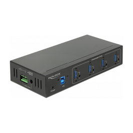 DeLOCK 63309 Hub USB Industrial con 4 Puertos USB Tipo-A y Protección ESD de 20 kV