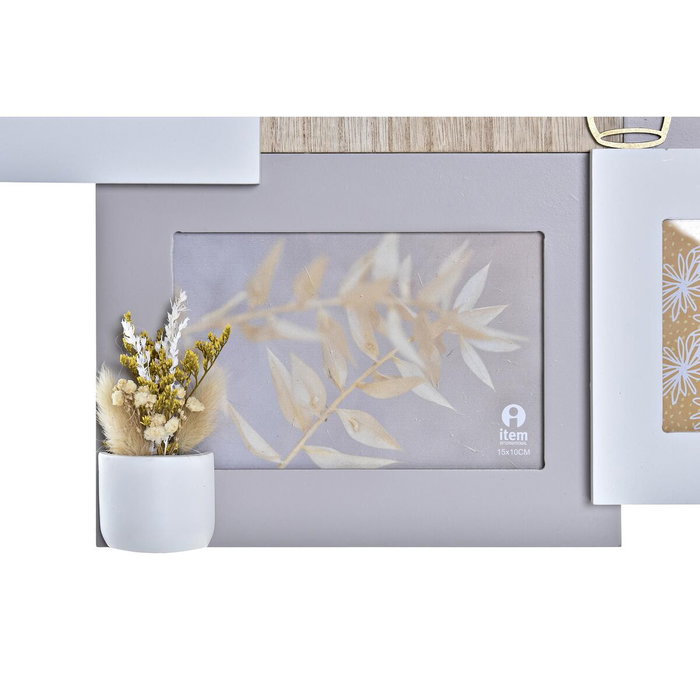 DKD Home Decor Marco Multifoto Nice Day con Diseño Floral, Surtido de 2 Unidades, 46x3x39 cm