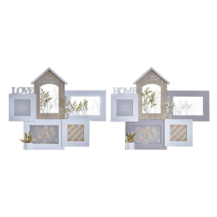 DKD Home Decor Marco Multifoto Nice Day con Diseño Floral, Surtido de 2 Unidades, 46x3x39 cm